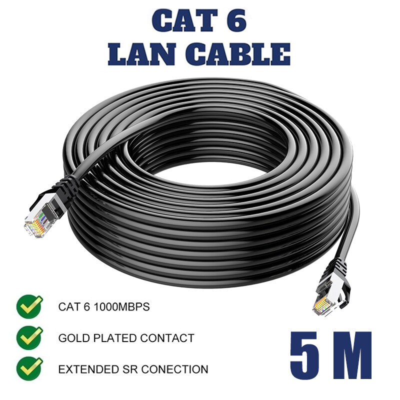 【Ready Stock】1M/2M/3M/5M/10M 1000mbps Cat6 Lan Cable RJ45 Cable Network ...