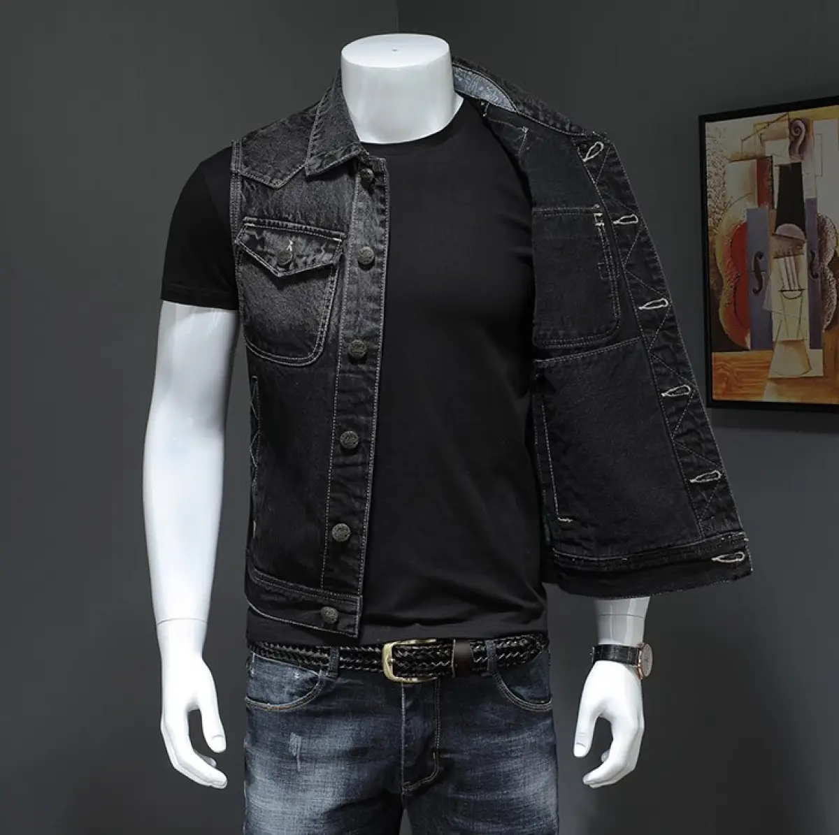 biker jean jacket mens