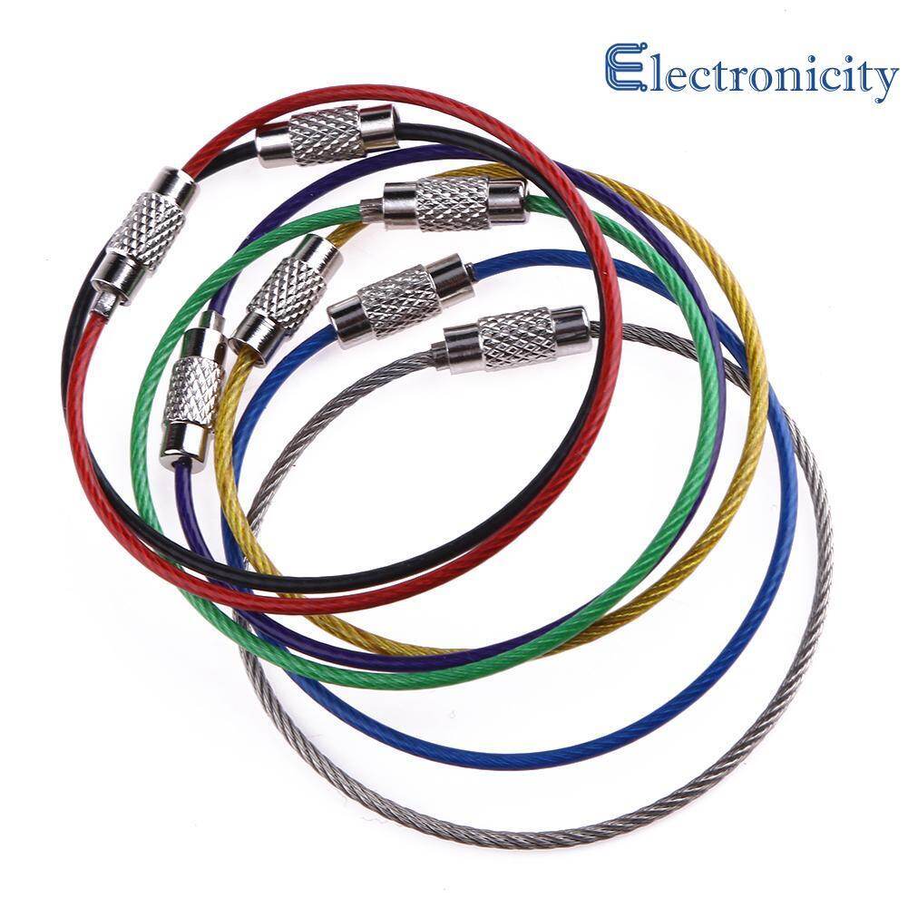 7pcs Metal Stainless Steel Wire Ropes Carabiner Key Hanging Cables EDC Tool