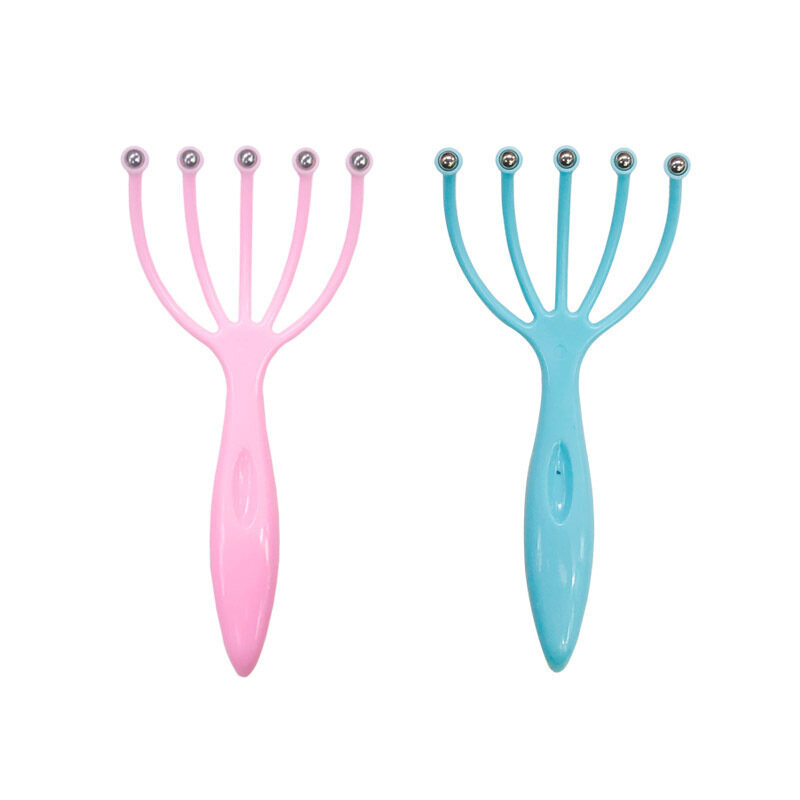 Dorisna Random Color Handheld Five Fingers Claw Steel Ball Massager for Head Scalp Neck Relaxation