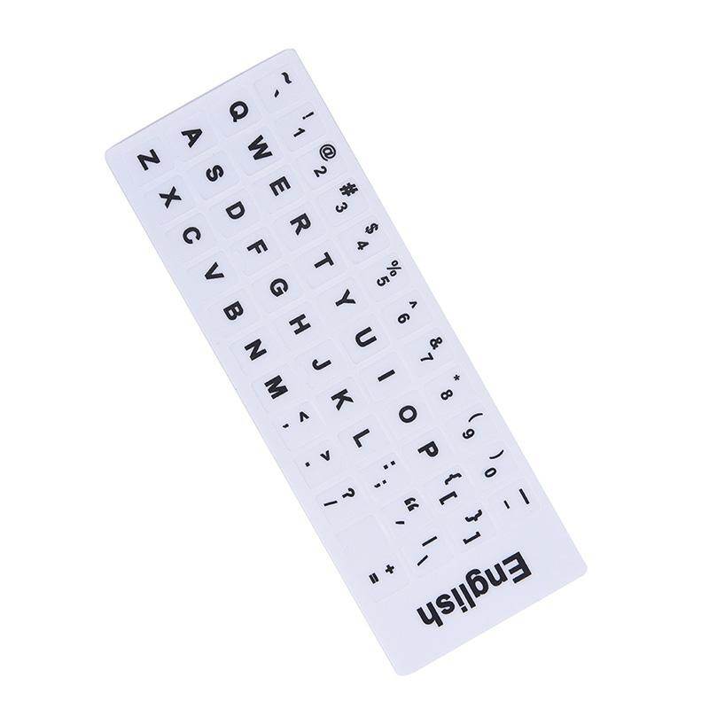 English Keyboard Replacement Stickers White on Black Any PC Computer Laptop
