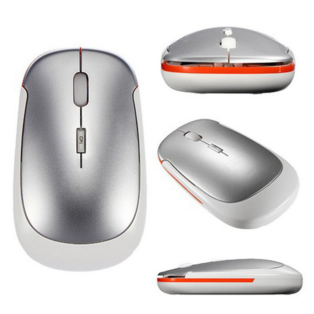 Ultra-Thin 4 Keys 2.4G Wireless Optical Mouse 3 Gears 1600DPI Rechargeable Mice Computer Accessories