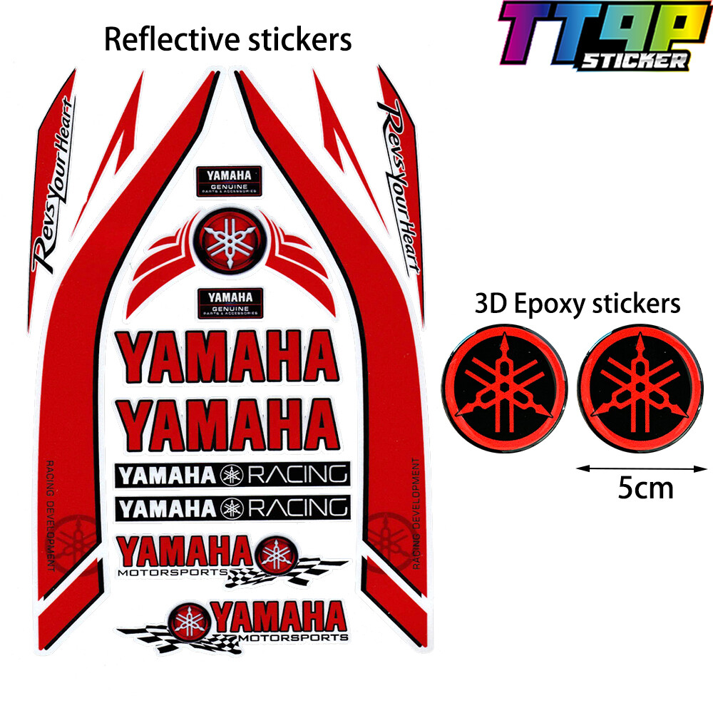 1 Set Yamaha Reflective Sticker YAMAHA 3D Gel Motorcycle Logo Decal