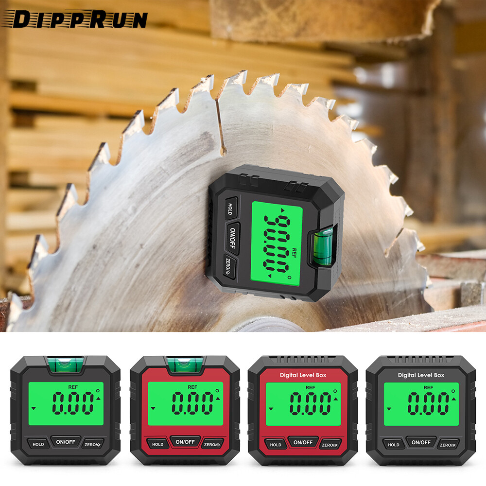 DIPPRUN 90° Digital Level Protractor Inclinometer Magnetic Base Digital Angle Gauge with Backlight Level Tester Measuring Tool