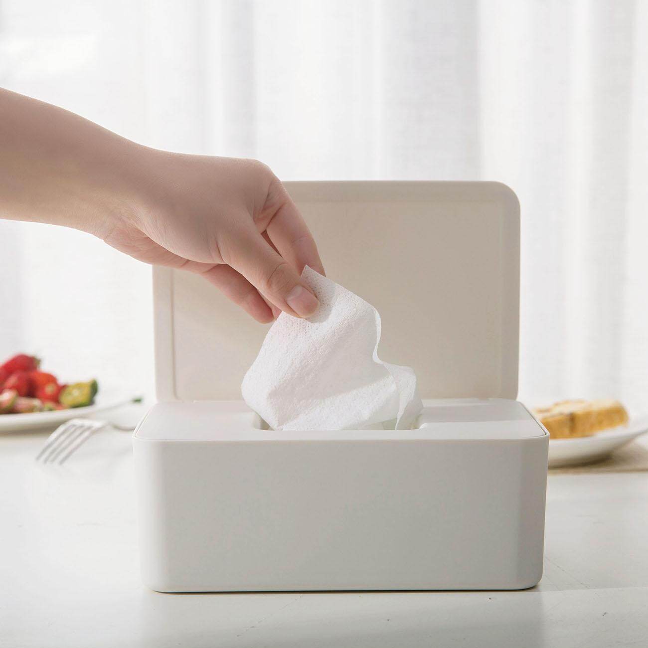Homenhome Wet Tissue Box Desktop Sealed Wipes Storage Box