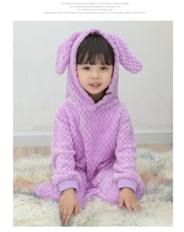 Nơi bán Bé Gái Sang Trọng Tai Thỏ 1 Bộ Đồ Ngủ Trẻ Em Mùa Thu Và Mùa Đông Chống Đá Leo Núi Quần Áo Trẻ Em hoạt Hình Dịch Vụ Tận Nhà Bodysuits