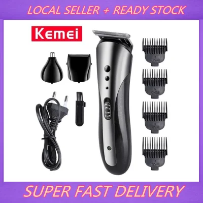 (LOCAL SELLER+READY STOCK)KM-1407 Rechargeable Beard Nose Ear Shaver Hair Clipper Trimmer Tool Hair Trimmer Waterproof Wireless Electric Shaver Elegant Clippers