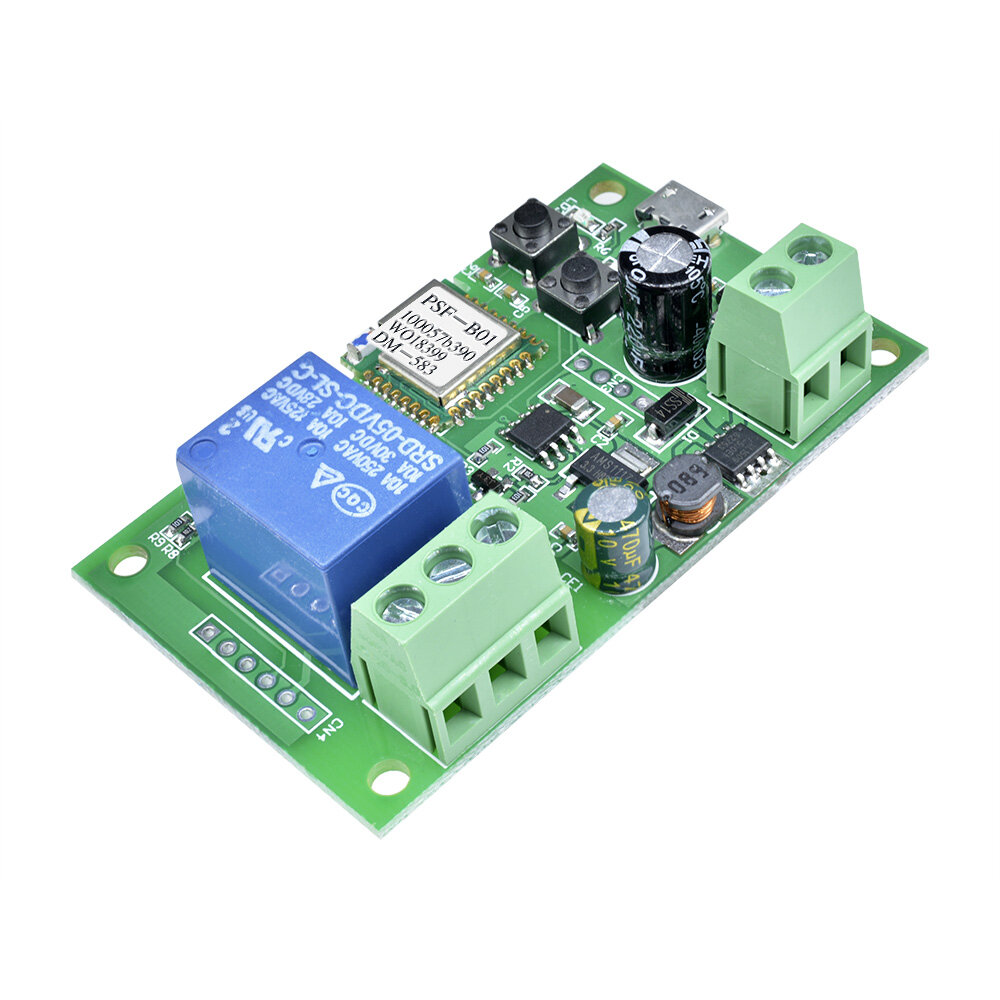 DC5V 12V 24V 32V WiFi Switch Wireless Relay Module Single-way Inching/Self-Locking Timing Remote Switch for Android/IOS APP Remote Control Compatible with Amazon Alexa Google Home