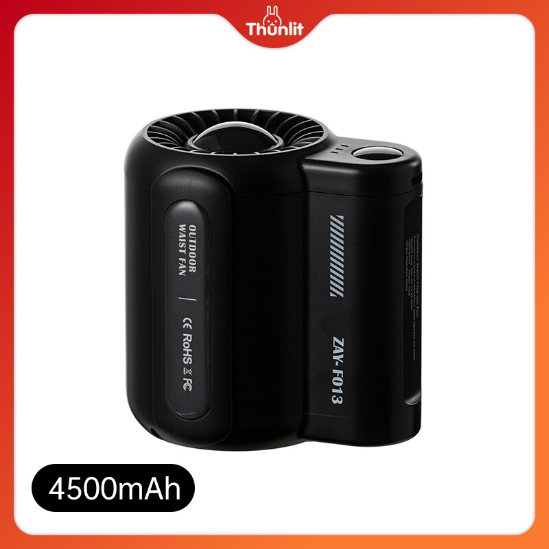 Thunlit Portable Waist Fan 10000mAh Portable Handsfree USB Fan Mini Wearable Clip on Fan Strong Wind Rechargeable Power Bank
