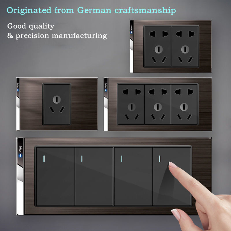YSWL Light Switch wall outlet socket 1 gang 2 gang 3 gang 4 Gang 118
