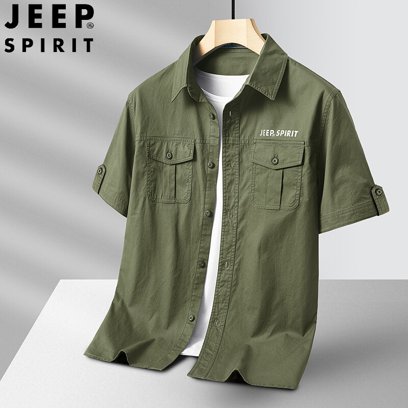 ★JEEP★ DUSTY Free Spirit Short Sleeve T-shirt JQ5TSU107BR JEEP SPIRIT Men's Short Sleeve T-Shirt New Fashion Casual