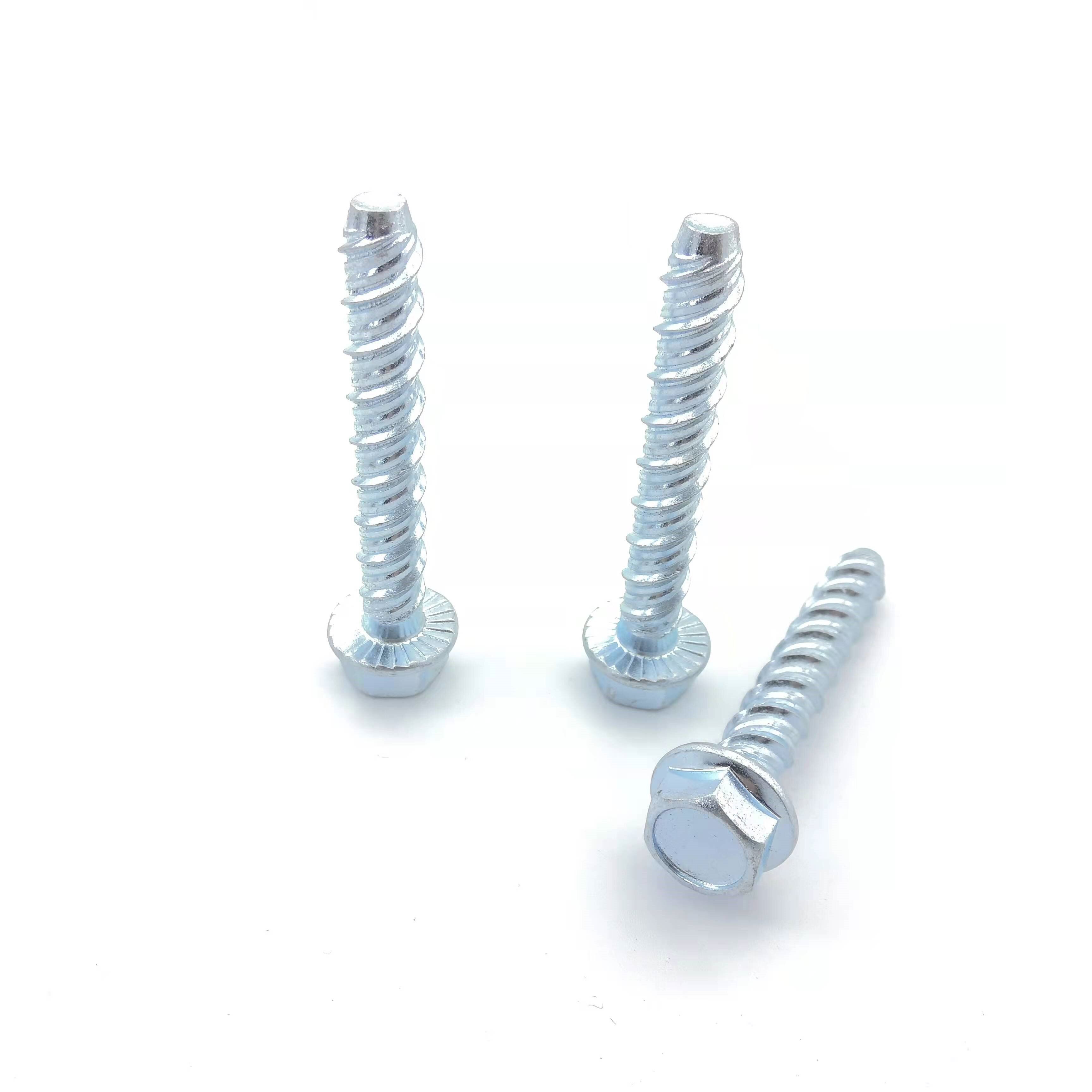 Concrete Self-Cutting Anchor Bolt Hexagonal Flange Head Concrete Thread Self-Cutting Anchor Bolt Self-Tapping Expansion Screw