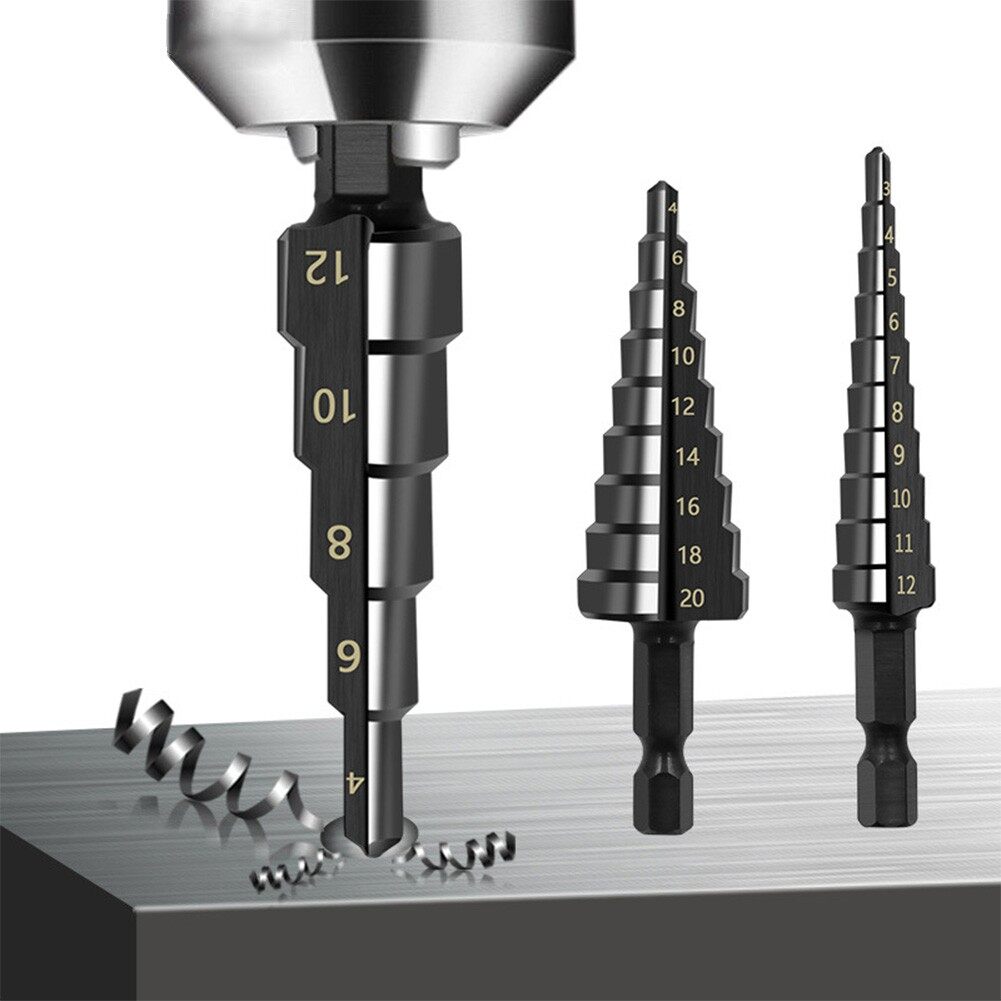 Practical Step Drill Bit Black HSS Steel Durable High Quality Practical