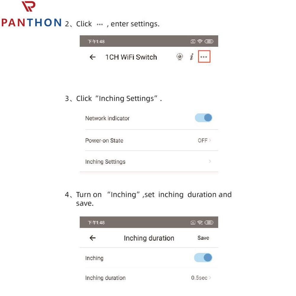 PANTHON EWelink Smart WiFi Relay Module DC 5V 12V 24V Switch Relay Timer Wireless Remote Control Inching/Self-locking for Google Home