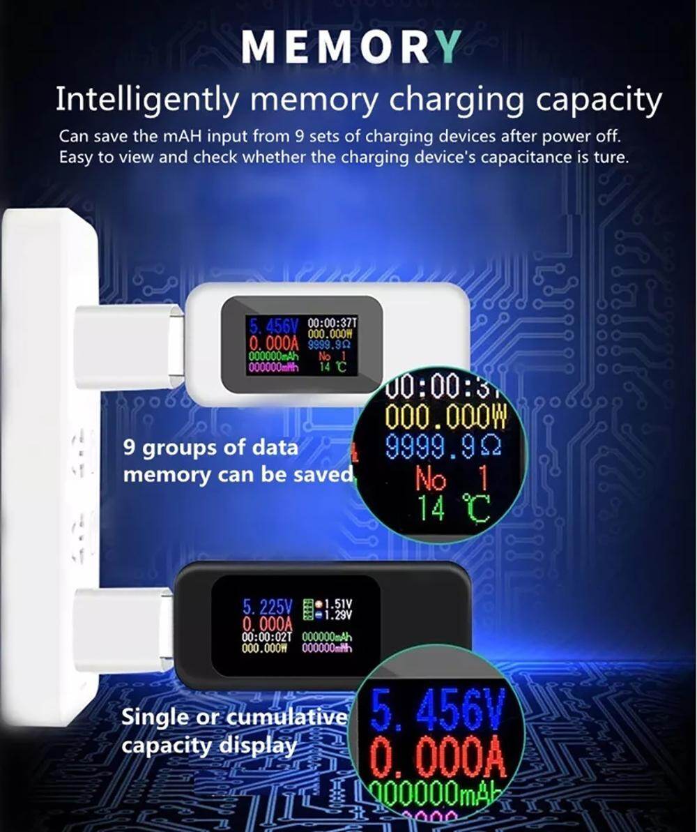 KWS-MX18 10 in1 Digital LCD Display USB Tester Voltage Current Tester Power Meter Timing Ammeter USB Charger Tester Detector Voltmeter