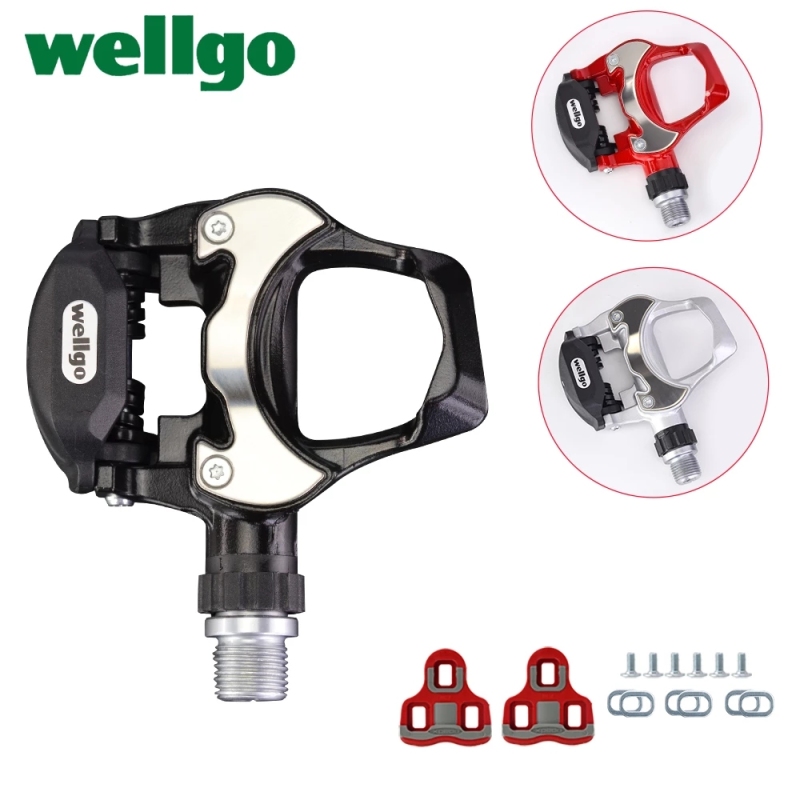 Wellgo road bike self-locking pedal road lock pedal aluminum alloy bearing with lock plate R301