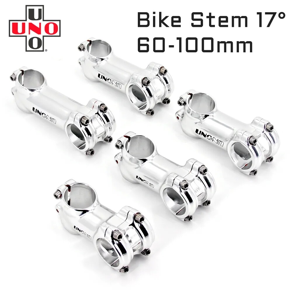 Uno Stem Silver UNO Stem 17 Degree MTB Road Bike Bicycle Bar