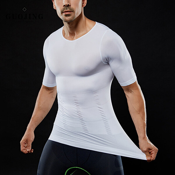 Men Compression T-Shirt Belly Control Body Building Shaper Slim Fitted Shapewear
