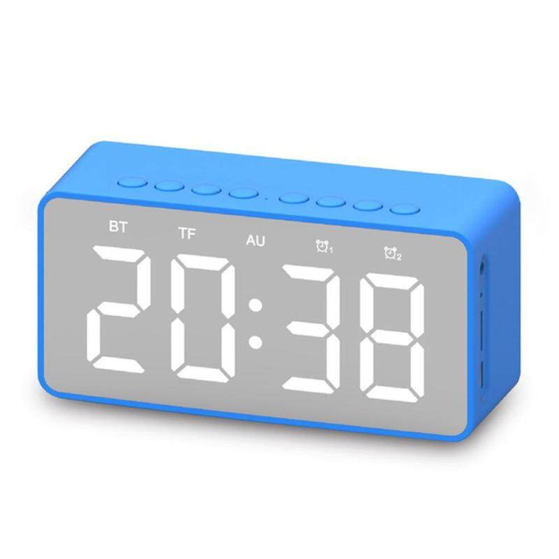 niceEshop FM Clock Alarm Clock Bluetooth Speaker Mini Mirror Bluetooth Speaker Singapore