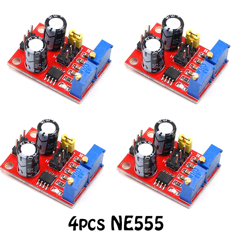 4PCS NE555 AdjustableSquare Rectangular Generator Module Frequency Pulse Generator Module Stepper Motor Drive Board for Arduino Smart Car Square Wave Signal Control