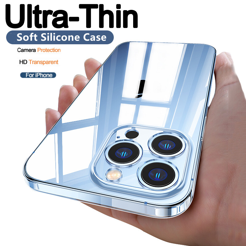 Rixuan Shockproof Soft TPU Crystal Clear Phone Case for iPhone 13 Pro Max iPhone 13 iPhone 12 iPhone 11 Pro iPhone X iPhone XR iPhone XS Max iPhone 8 iPhone 7 iPhone 6 Plus iPhone 6S Transparent Full Body Back Cover