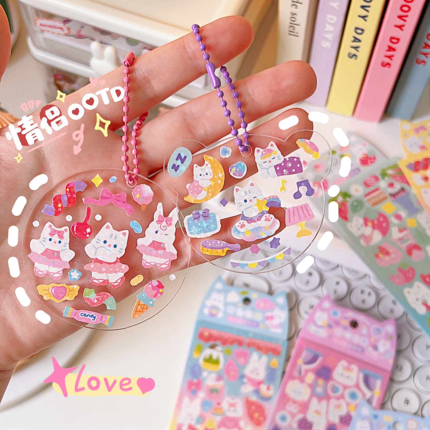 [FREESHIP] Sticker Miếng Dán Họa Tiết Hoạt Hình Mèo Cute