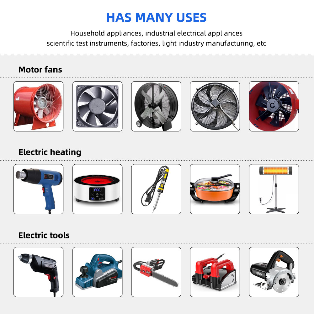 RCYAGO Bộ Điều Khiển Tốc Độ Động Cơ Thiết Kế Móc 3 Tốc Độ 1500W AC 120 ~ 220V Bộ Điều Khiển Điện Áp Biến Đổi Hoàn Toàn Bộ Điều Khiển Bảo Vệ Cầu Chì Để Làm Nóng Bằng Điện Tốc Độ Quạt