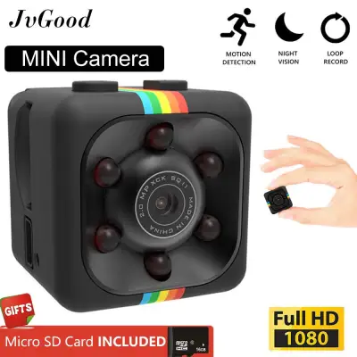 JvGood Mini Hidden Camera Portable Small HD 32G SPY Camera Wireless Cam 1080P/720P & Motion Detection & Night Vision Perfect Indoor Covert Security Camera for Car, Drone, Office and Outdoor Use(Included 16 GB SD Card)