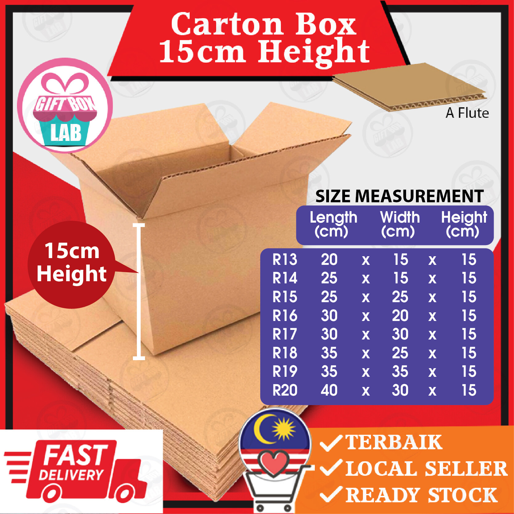 15 cm Height Series - Carton Box Packing Box Packaging Box Kotak - A