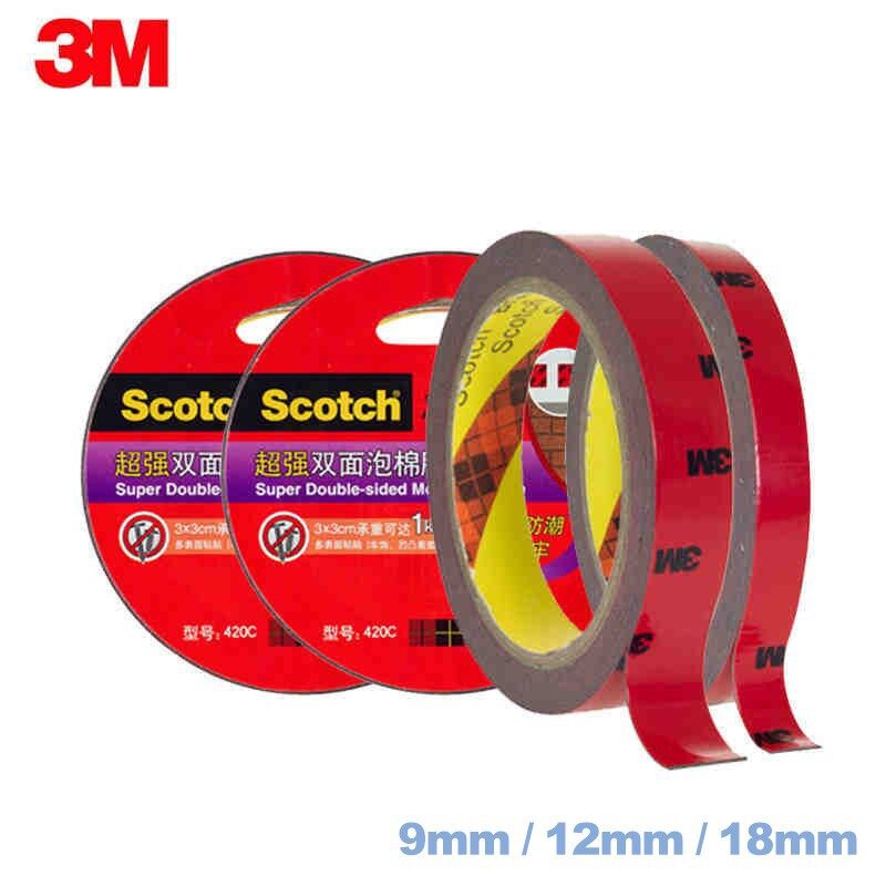 3M Scotch Strong Adhesive Powerful Foam DoubleSided Tape Black High