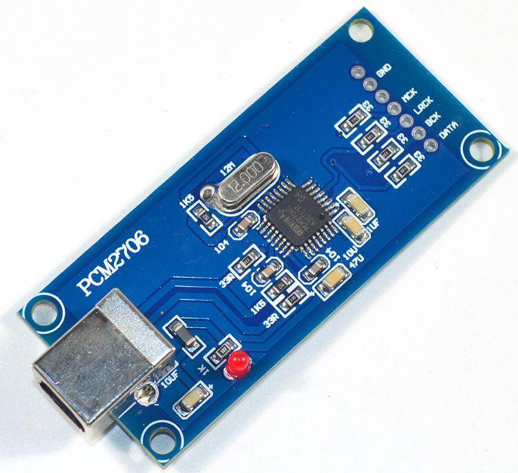 PCM2706 Digital audio USB Daughter Card Support I2S DAC decoder (Italy Amanero same size)