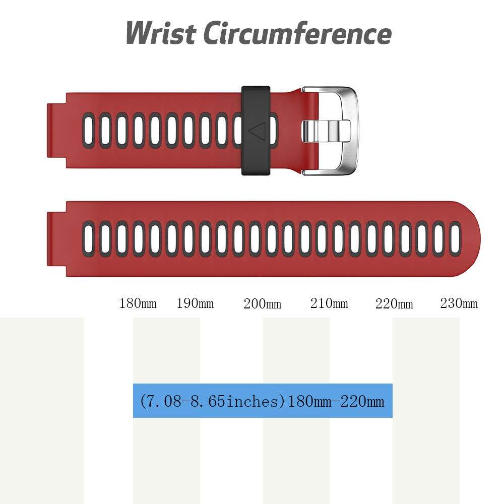 Compatible for Garmin Forerunner 735XT Straps, Soft Silicone Replacement Watch Bands for Garmin Forerunner 230/235/ 620/630/ 735XT Smart Watch