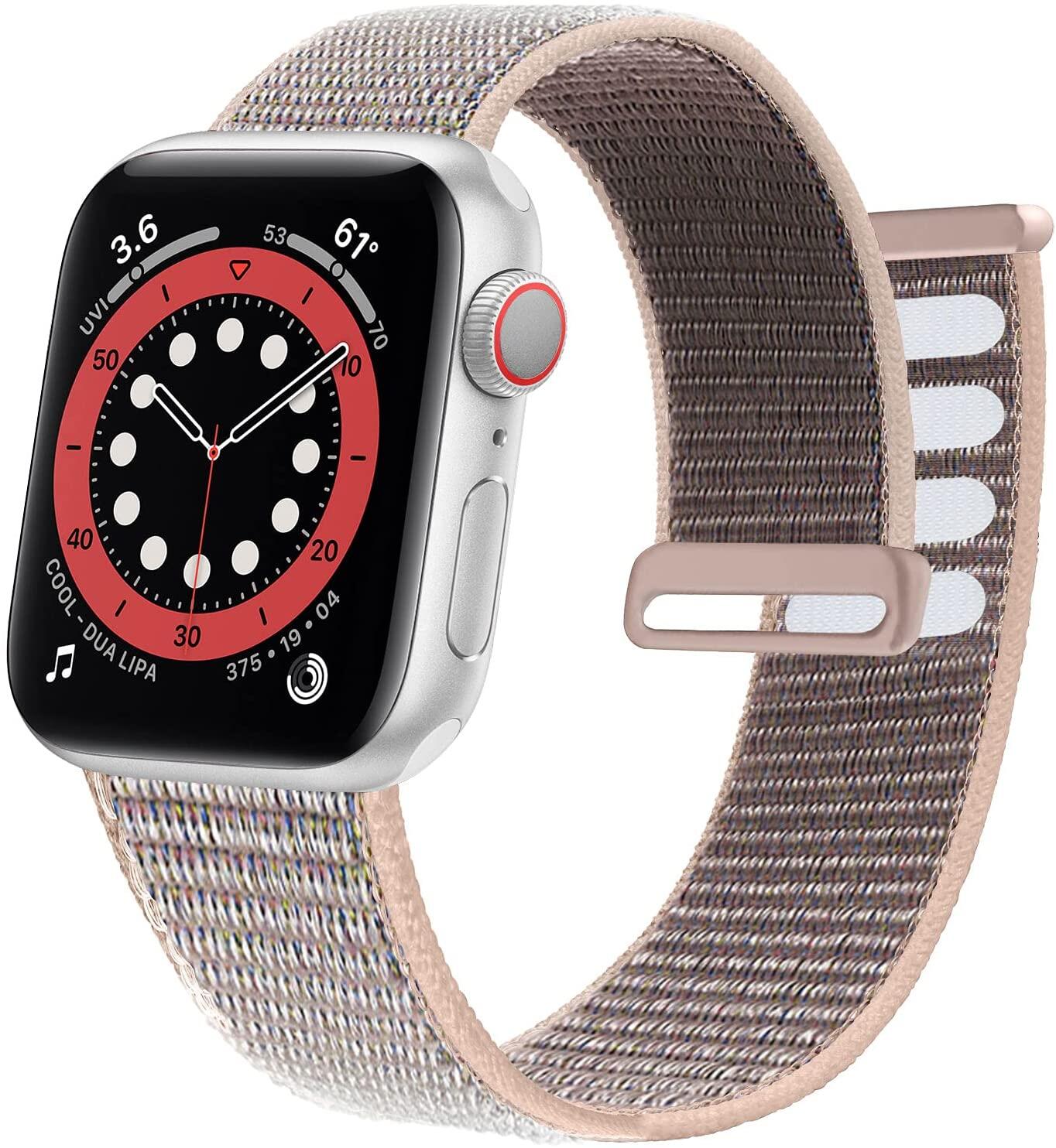 Nylon Solo Loop Strap For Apple Watch 7 Band 41mm 45mm Adjustable Buckle Belt i watch Series 1 2 3 4 5 6 se 38mm 40mm 42mm 44mm