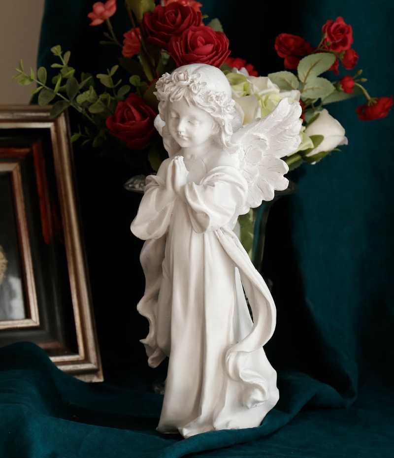 Office Decor Home Rustic Ornaments Study Resin Angel Miniature Plaster