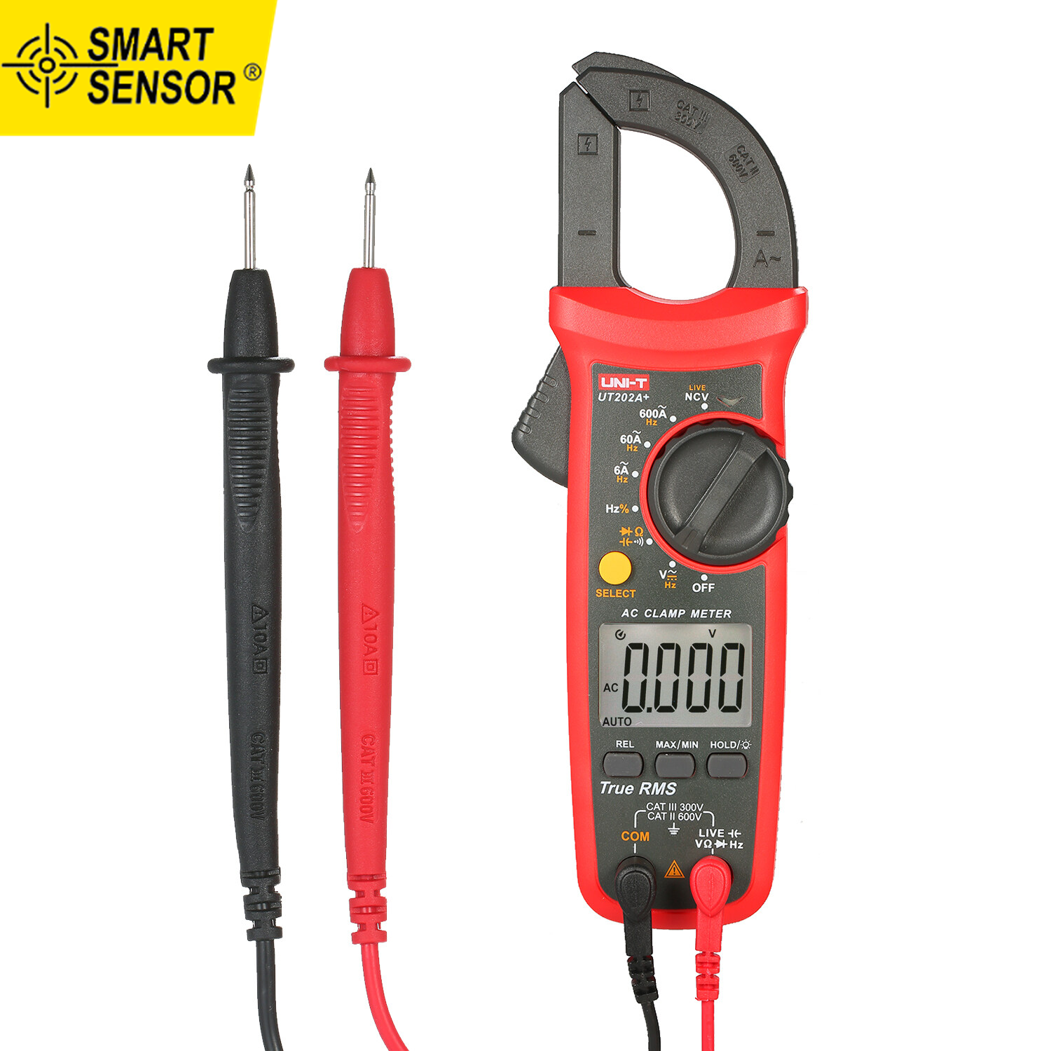 UNIT UT202A + 6000 Hitungan Digital Penjepit Meter Multimeter True RMS