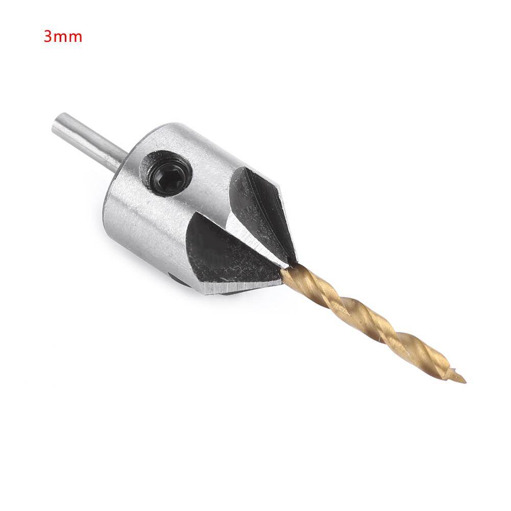 Steel Countersink Drill Bit Carpentry Woodworking Boring Tool Round Shank With Hex Key