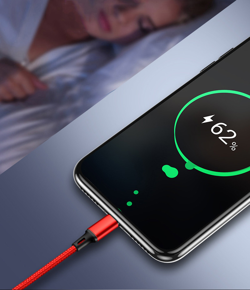 3 trong 1 Dây sạc nhanh phí cáp cho iPhone Android Micro USB Loại C Cáp sạc đa cổng USB nhiều dây sạc USB