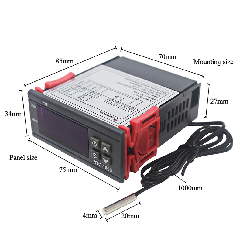 STC-3008 Dual Digital Temperature Controller Two Relay Output 12V 24V 220V Thermoregulator Thermostat Heater Cooler Dual Probe