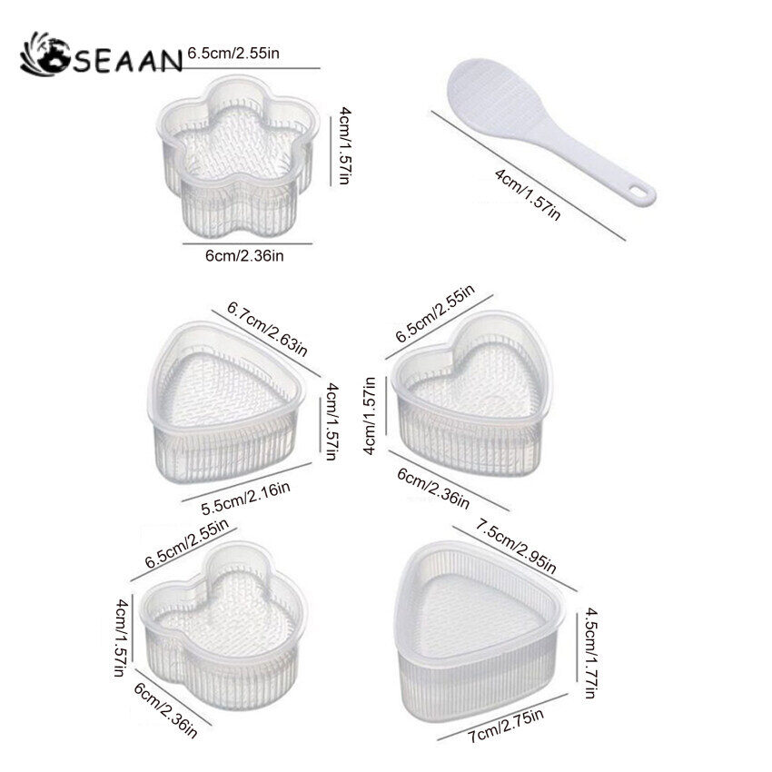 Bộ Dụng Cụ Làm Sushi, Khuôn Làm Sushi 5 Món Bộ Dụng Cụ Làm Sushi Trái Tim Hình Tam Giác Tự Làm Sushi Dụng Cụ Nấu Ăn