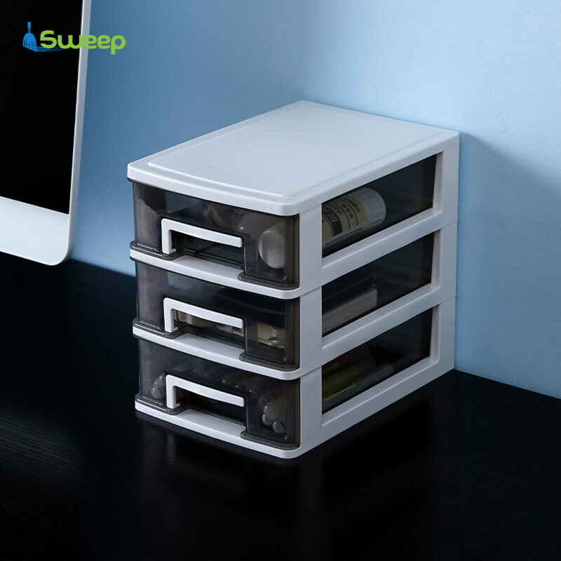 【Ready Stock】Plastic Desktop Drawer Transparent Sundries Small Objects Storage Case Organizer