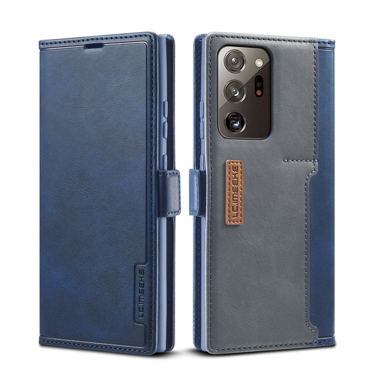 Thinmon for Samsung Note 20/Note 20 Ultra Case Luxury Retro Premium PU Leather Magnetic Flip Case for Samsung Note 20/Note 20 Ultra Luxury Denim Fabirc Retro Wallet Flip Case