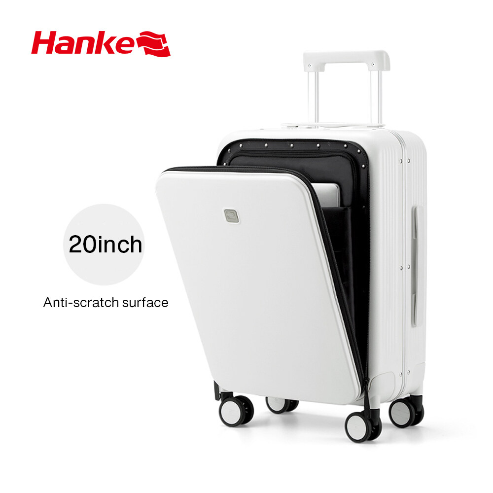 HANKE 22 24 Inch Front Opening Travel Luggage Women Small Suitcase 18 20 Inch Cabin Size Hand Carry Aluminum Frame Trolley Case H9831S