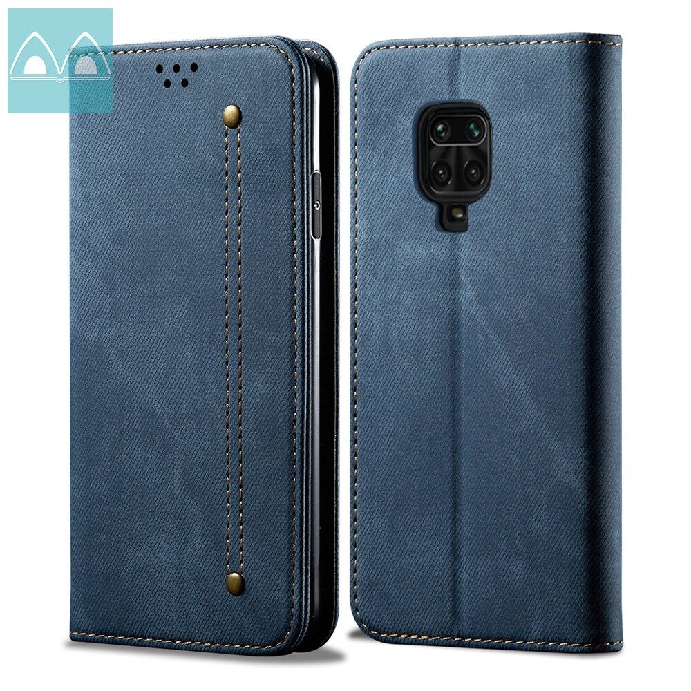 For XIaomi Redmi Note 9S/Redmi Note 9 Pro/Redmi Note 9 Pro Max Fashion Retro Jeans Style Magnet Flip Leather Protective Case with Stand Card Slots Casing