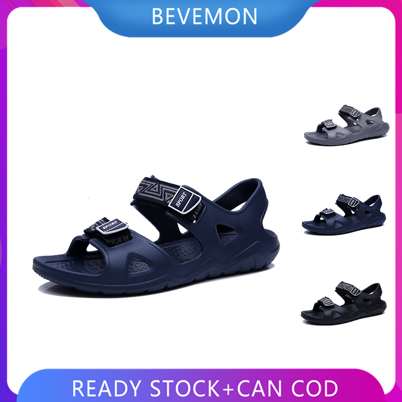 BEVEMON Men's and Women's Sandals Plastic Non-slip Plastic Dual-use Slippers Young Personality Couple Beach Hole Shoes