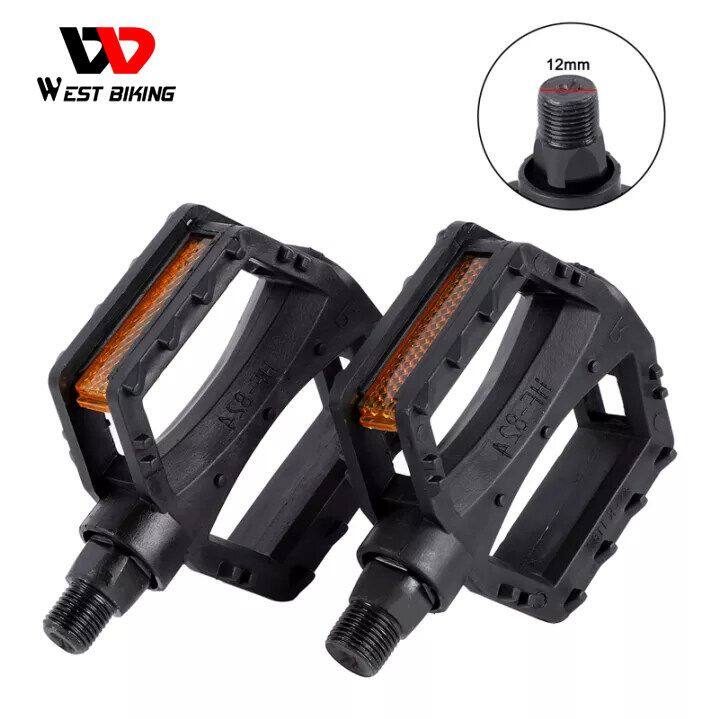 WEST BIKING Bicycle Padels for Kids Anti Slip and Lightweight Bike Pedals 12mm 14mm Screw Thread Children s Bike Padels Safety Warning Reflector Children Cycling Pedals Lazada PH