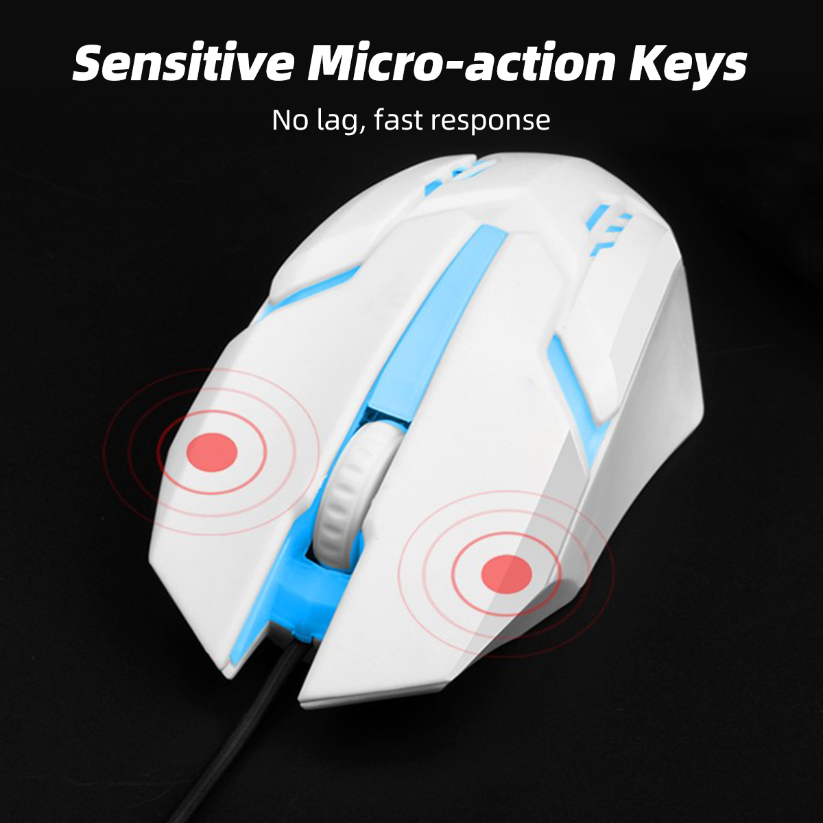 Fonken Backlight USB Wired Gaming Mouse 1600 DPI Optical 3 Buttons Game Mice Mouse For PC Laptop Computer 1.2M Cable USB Game Wired Luminous Mouse