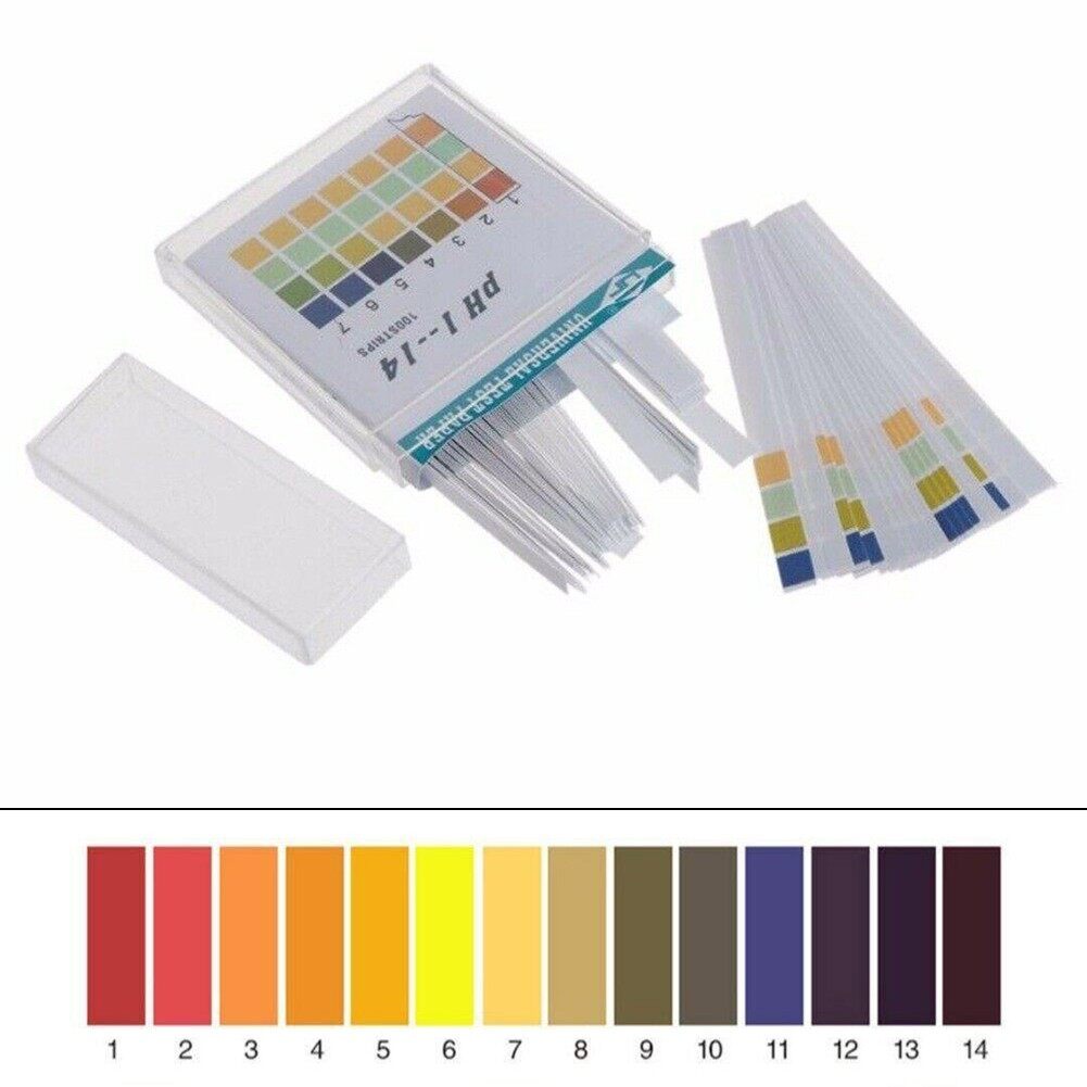 100x PH Indicator Test Strips 1-14 Laboratory Paper Litmus Tester Urine Saliva