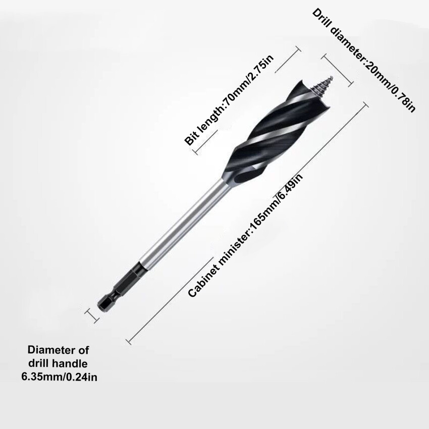 Carpenter Bit Hex Handle Wood End Mill 4 Blade Spiral Bit Opening Woodworking Twist Drill Wood Hole Opener
