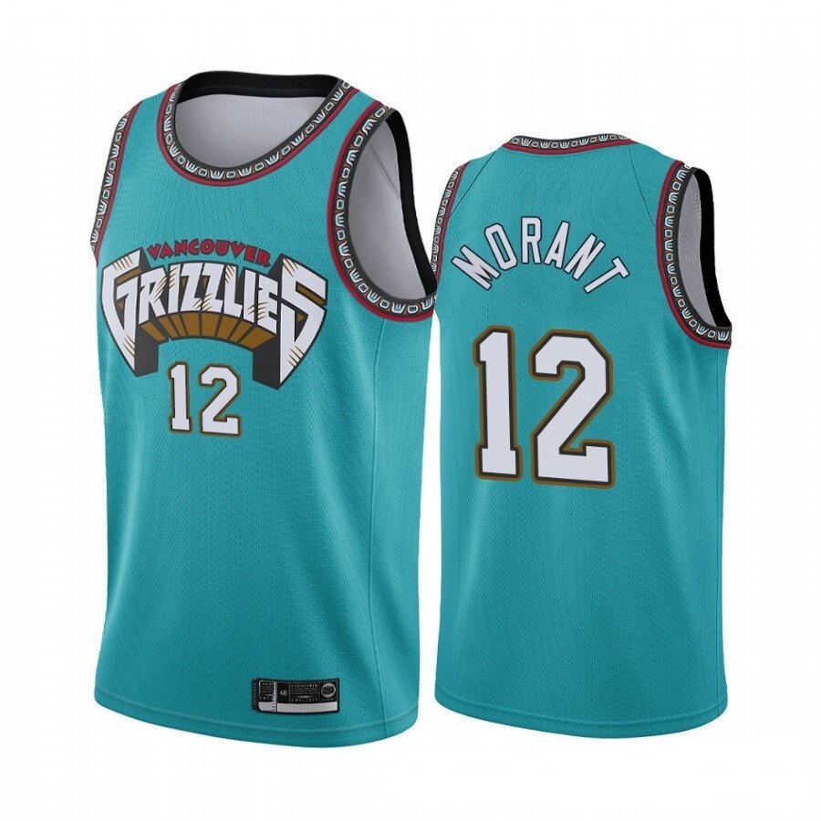 Jersey Grizzly No. 12 Morant City Version Green Black Ball Pants Basketball Uniform