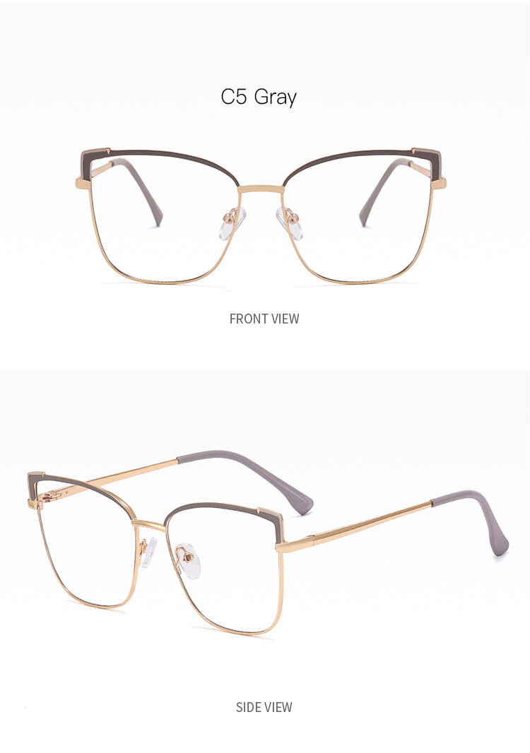 New Women's Metal Anti Blue Ray Computer Glasses Myopia Glasses Optical Frames